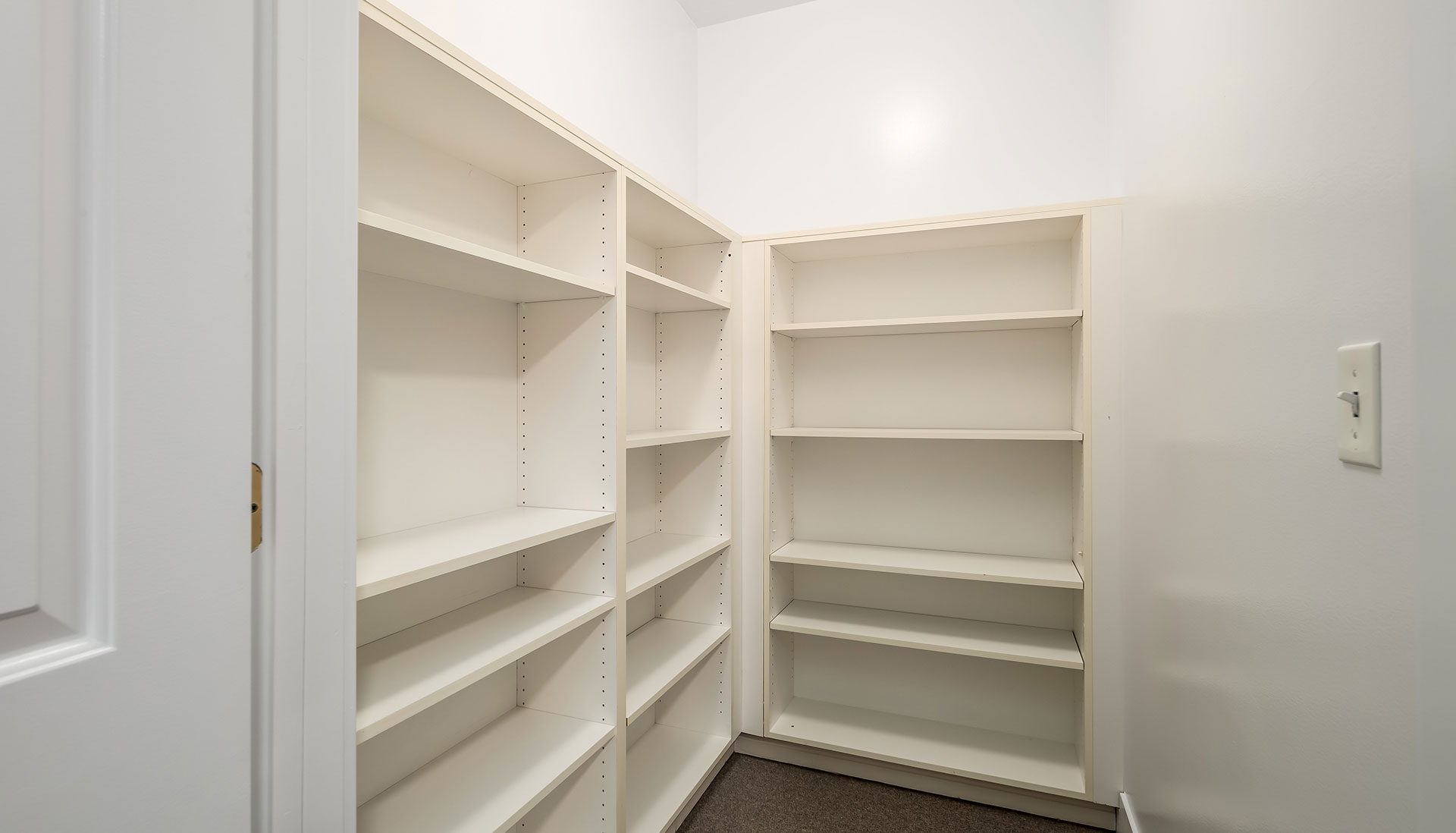 Built in shelving space
